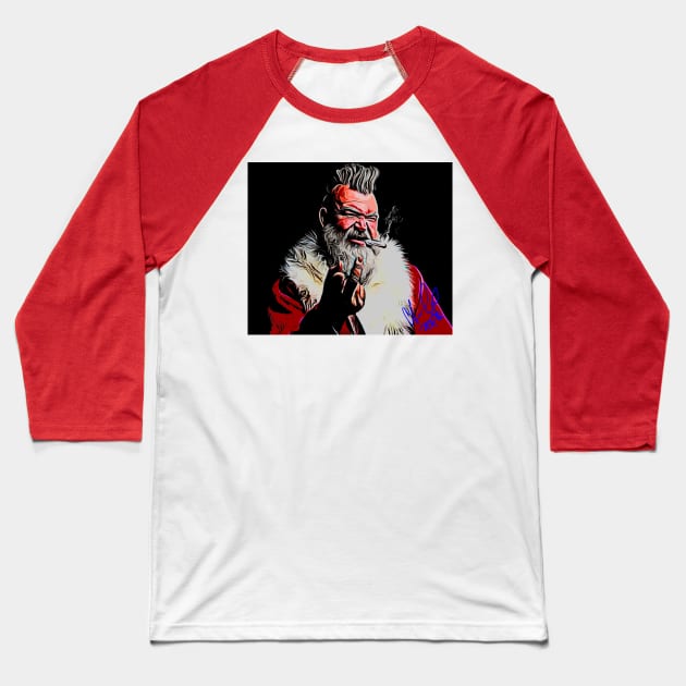 F U Santa Baseball T-Shirt by ROXIT13